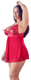 Cottelli Babydoll Half Open Cup Red