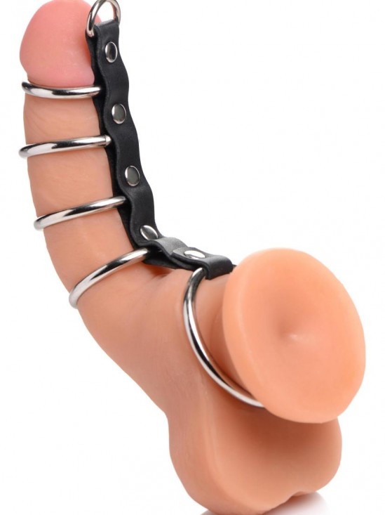 Cock Gear Gates Of Hell Leather And Metal Chastity Cage