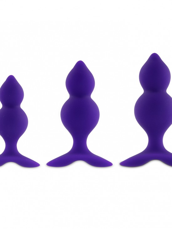 Bibi Twin Butt Plug Set 3 Pcs Purple
