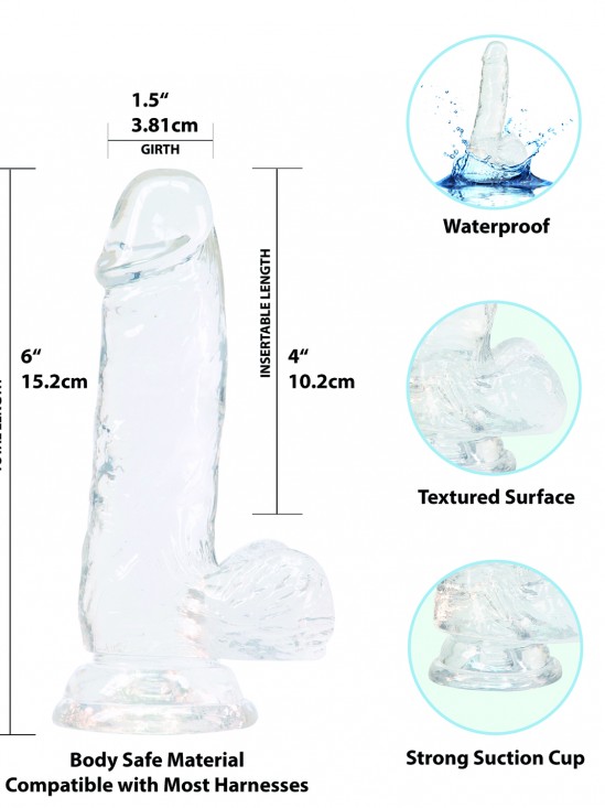 Crystal Addiction Clear Dong 6 inch Dildo